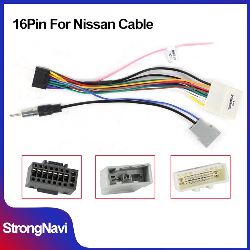 16Pin Car Head Unit Wire Harness Adapter Car Stereo Radio Power Connector For Nissan Universal OEM Car Radio Harness