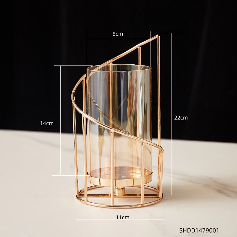Gouden kaarsenhouder, europese geometrische ijzeren kandelaar, romantische kristallen kaarsenhouder, woondecoratie, tafeldecoratie, huwelijksknutselwerk: A