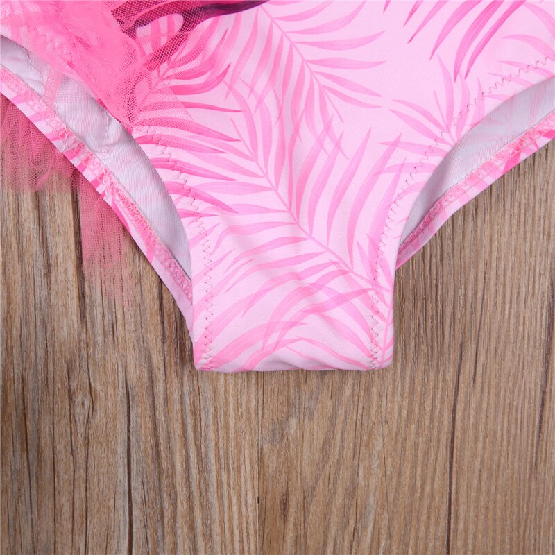 Kids Swimsuit 3~12Y Girls One-piece Swimsuit Children Girls Cute Children Baby Girl Pink Printed One-Pieces Swimwear