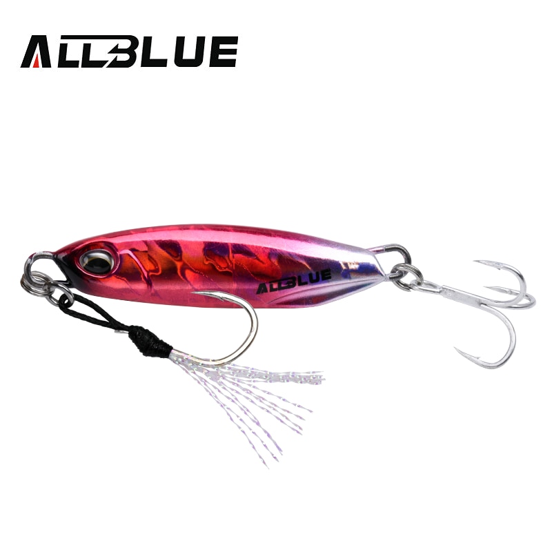 Allblue drager metall gjuten jigg sked 15g 30g shore gjutning jigging fisk havsabborre fiske lockbete artificiellt bete tackle: 55mm / Lila