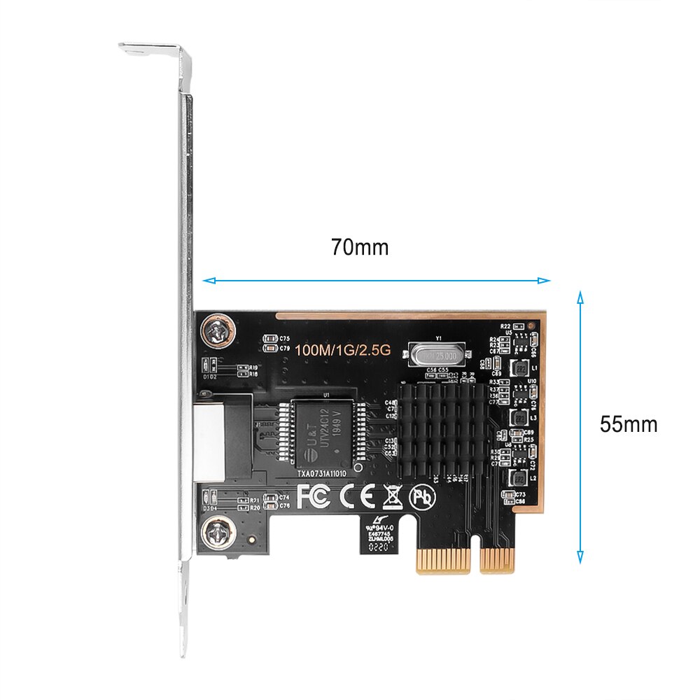 Pci-e 2.5g adaptador de rede lan cartão pcie 2500 mbps gigabit placa de rede para rtl8125 rj45 com fio placa de rede 10/100/1000 mbps