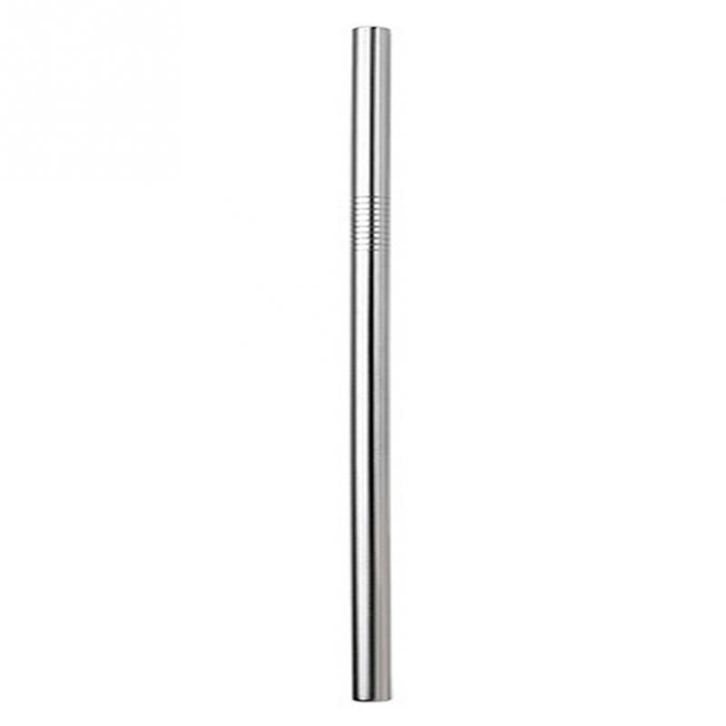 Lange wiederverwendbar Edelstahl Trinkhalme Metall Große Gerade Stroh 10mm/12mm: Silber- 10mm