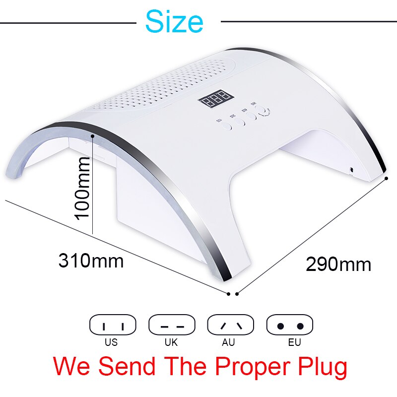 72W Led 2 In 1 Uv Led Nail Lamp Infrarood Inductie 10/30/60/99S met Nail Duct Zuig 2 Fan Stofzuiger Voor Manicure Tool