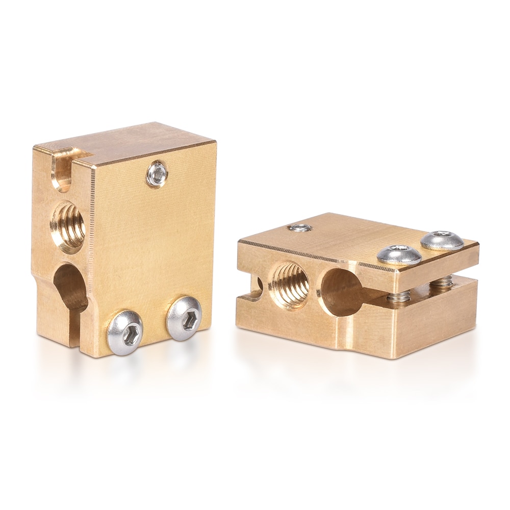 PT100 Volcano Heater Block Brass For E3D Volcano Hotend Nozzle Volcano Silicone Socks Fit PT100 V6 Extruder 3D Printer Parts