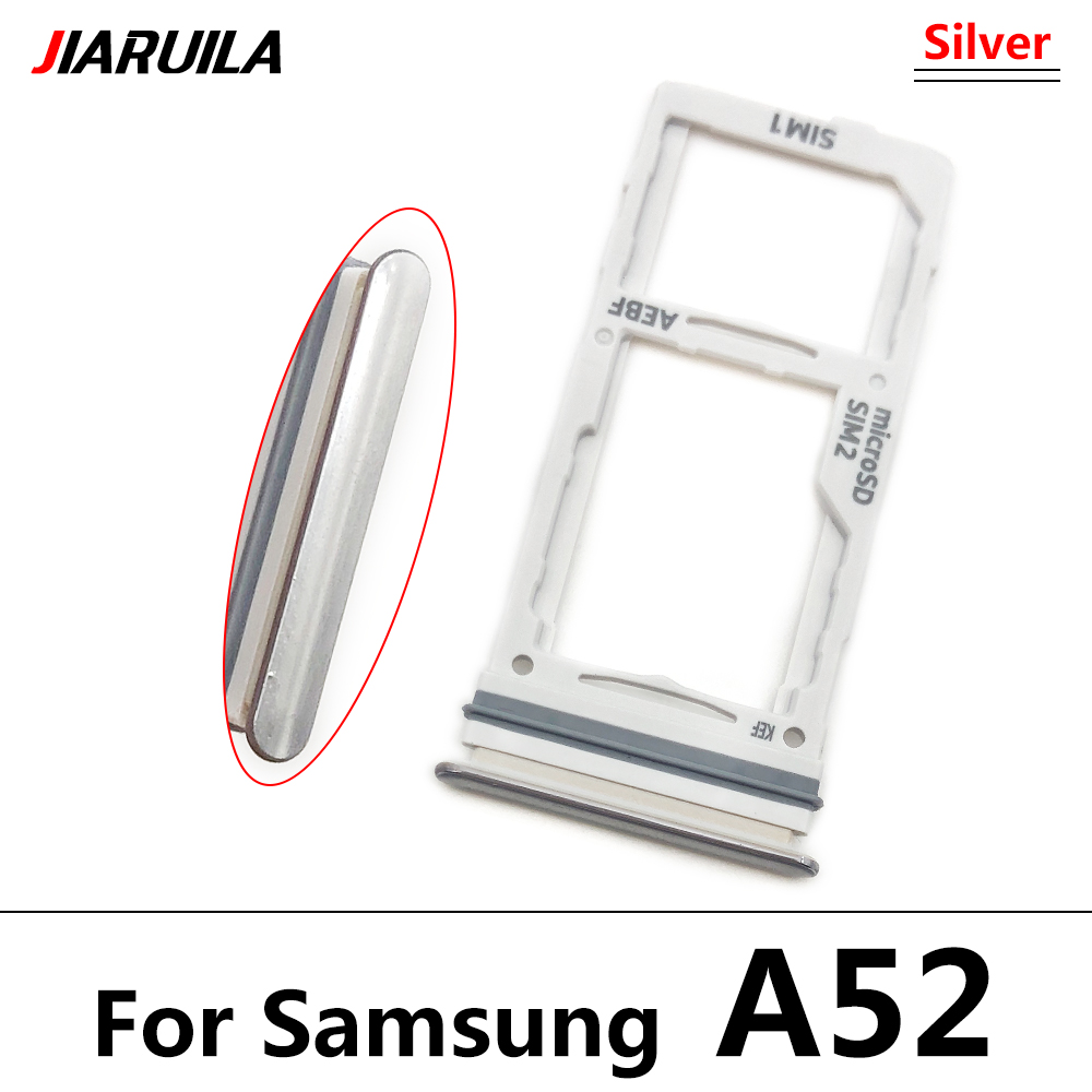 Sim Sd Card Tray Voor Samsung Galaxy A32 4G A52 A72 Telefoon Sim Chip Houder Slot Adapter lade Deel Met Reparatie Deel: A52 Silver