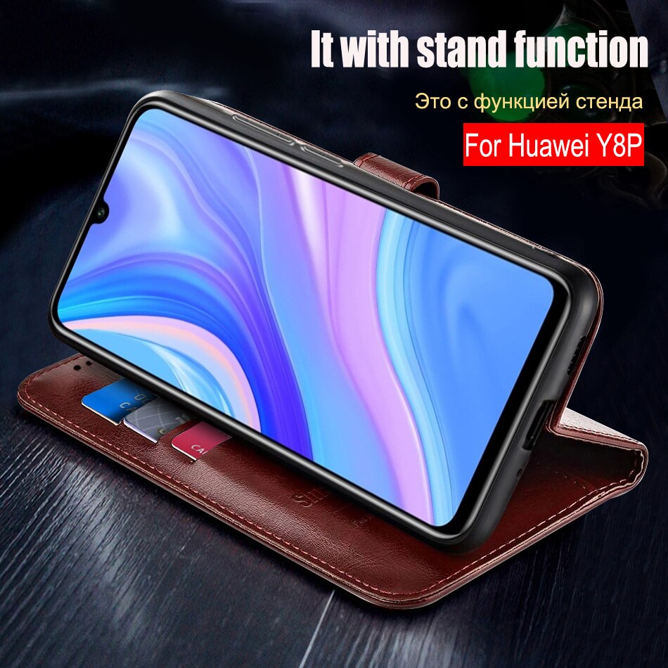 Para Huawei Y8P funda de teléfono de cuero con tapa de 6,3 "para Huawei y8p funda de AQM-LX1 con ranuras para tarjetas