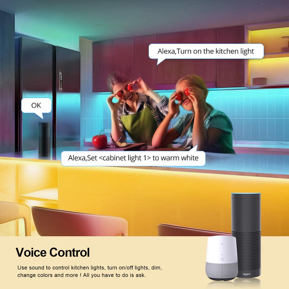 Tuya – bande lumineuse LED RGB, wi-fi, 12v dc, avec commande vocale, 1/2/3/4/5/10/15 M, fonctionne avec Google Home et Smart Life App