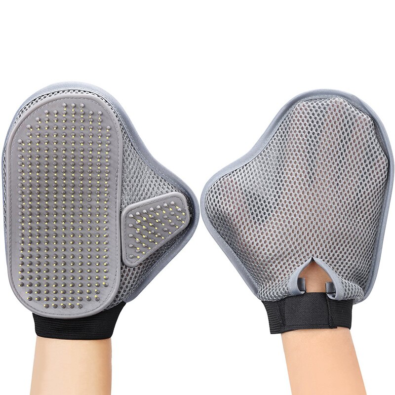 Guante de cepillo para mascotas, manopla de goma Flexible para masaje de perros y gatos, herramienta de limpieza para cachorros, peine de aguja