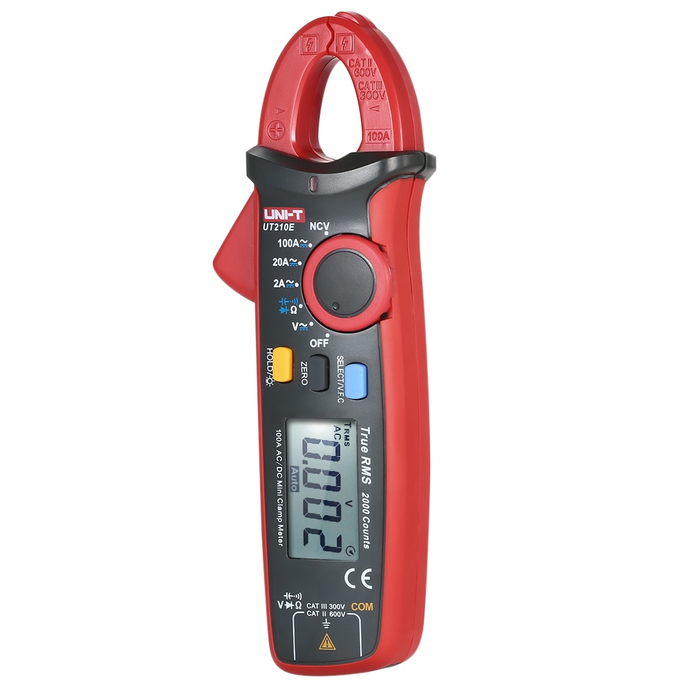 UNI-T UT210E Mini Digital Multimeter Tester Clamp Meter Backlight LCD True RMS Voltmeter Ammeter Ohmmeter AC/DC Voltage Current