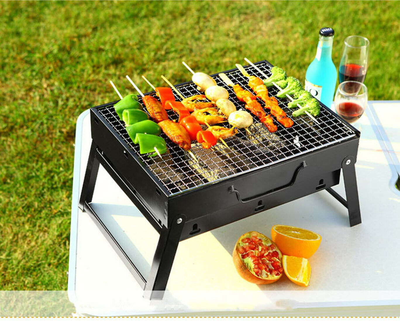 BBQ Grill Mat Baking Sheet Plate Easy Clean Grilling Picnic Camping Small Barbecue Stove Charcoal BBQ Grill