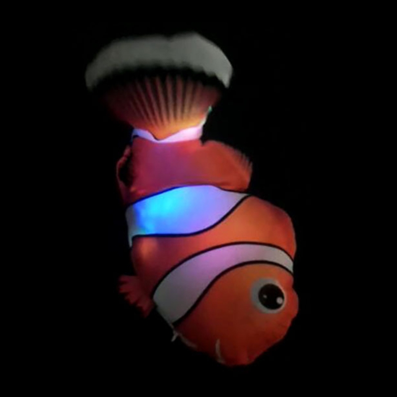 Pez eléctrico que se mueve, juguete para gato, LED, simulación realista, pez que baila volando, H055
