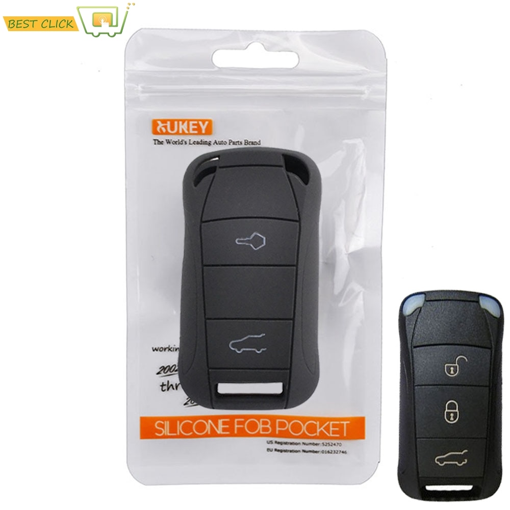 Siliconen Autosleutel Case Voor Porsche Cayenne 2002 - Cover Keyless Remote Fob Shell Jas Mouw Protector