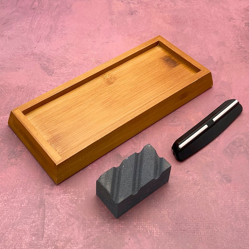 sharpening stone water Whetstone Accessories bamboo base Correction Stone Razor cowhide leather article polishing paste tools