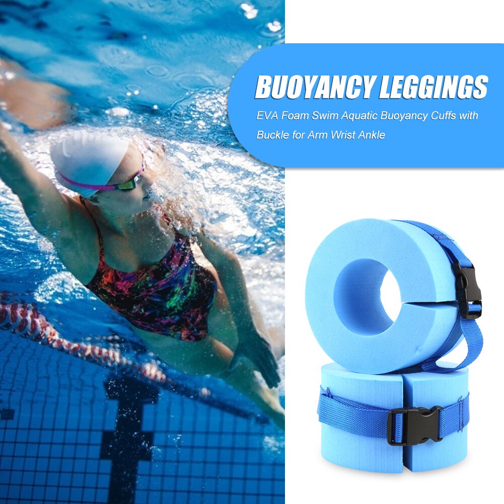 2x EVA Foam Swim Aquatic Buoyancy Cuffs with Buckle Arm Wrist Ankle for