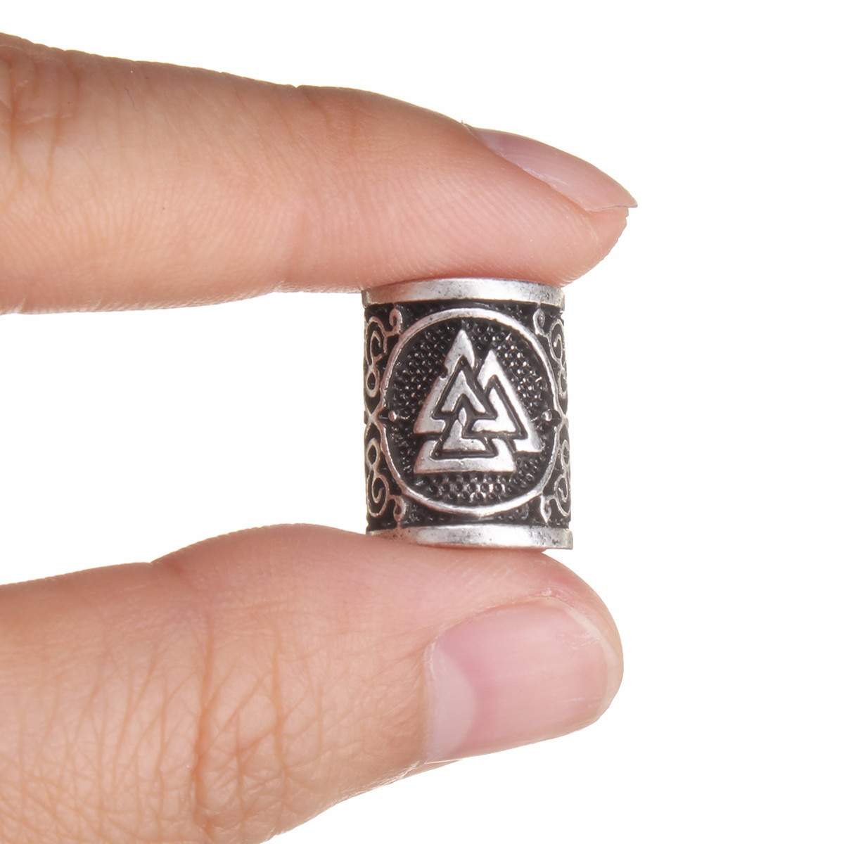 Metall norse runor berlocker pärla silver dreadlock skägg hårring för diy fynd armband hänge halsband smycken