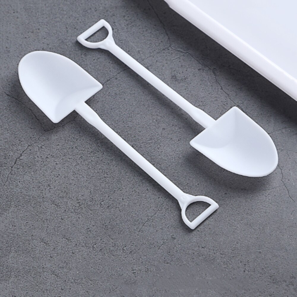 100x Dessert Lepel - Pudding Lepel - Shovel Vorm - Wegwerp Plastic - 12x3cm: 2