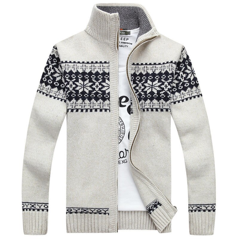 Trui mannen mode jacquard dikke trui herfst winter warm rits vest mannen casual trui maat M-3XL
