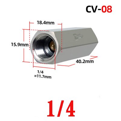 1Pcs pneumatic check valve control valve air valve 1/8" 1/4" 3/8" 1/2" BSP internal threaded brass pneumatic one-way check valve: black