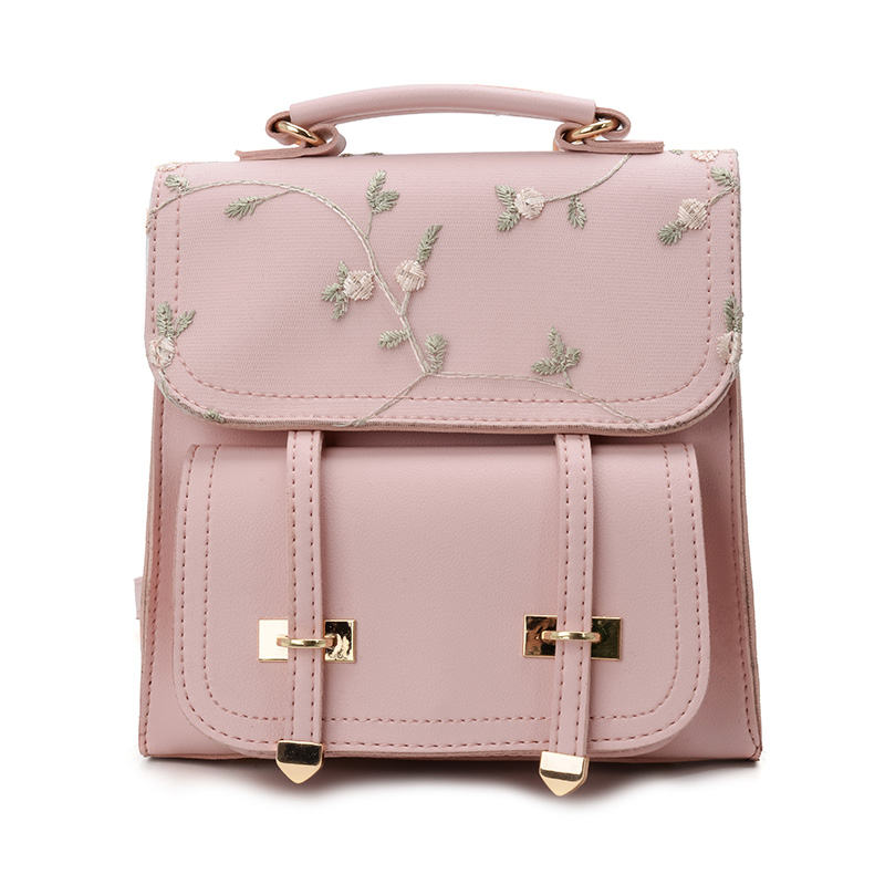 MoneRffi sac à dos scolaire adolescentes de en cuir femmes sac à bandoulière sac à dos broderie florale sac à dos