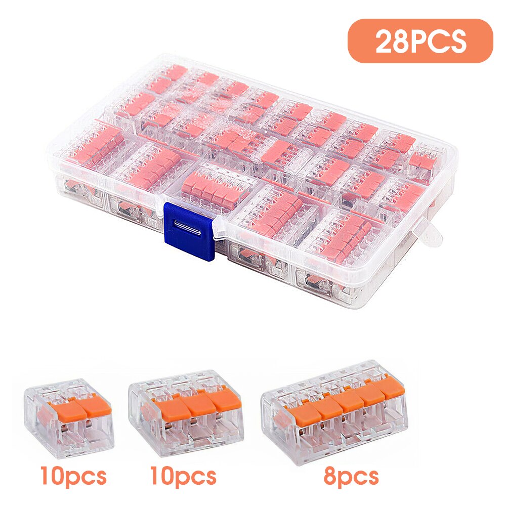 75pcs Electrical Wire Connector Terminals Universal Fast Terminal Household For Connection Wire Lamp Wiring Terminal Connection: 28PCS