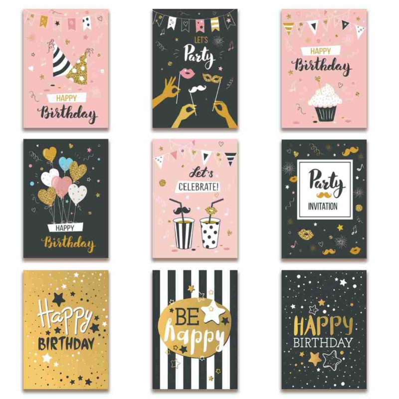 30th 40th 50th bursdagsfestpynt for menn og kvinner svart og gull festutstyr sett servise tallerkener kopper servietter duk: Gul