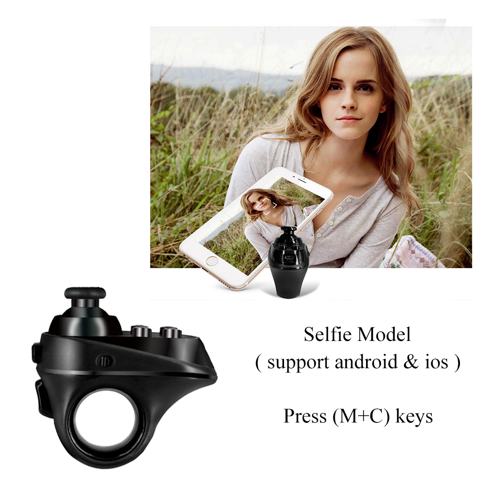 Trådløs bluetooth finger game controller håndtag adapter mus selfies switch sider funktion understøtter android ios system