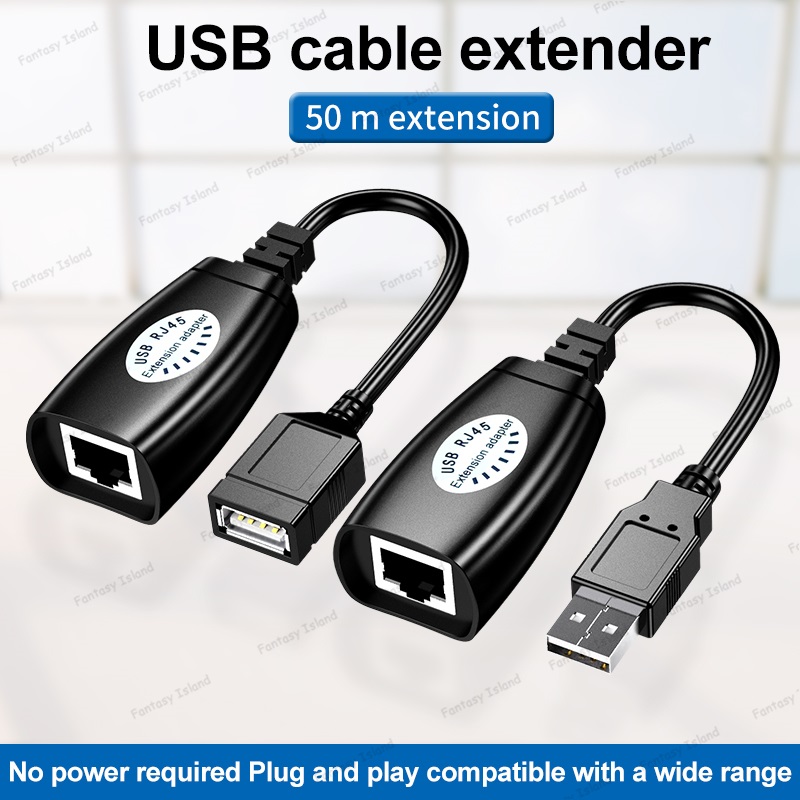 HW-RJ11 Usb Extender 50M Usb Extension Signaalversterker Usb Naar RJ45 Netwerk Extender