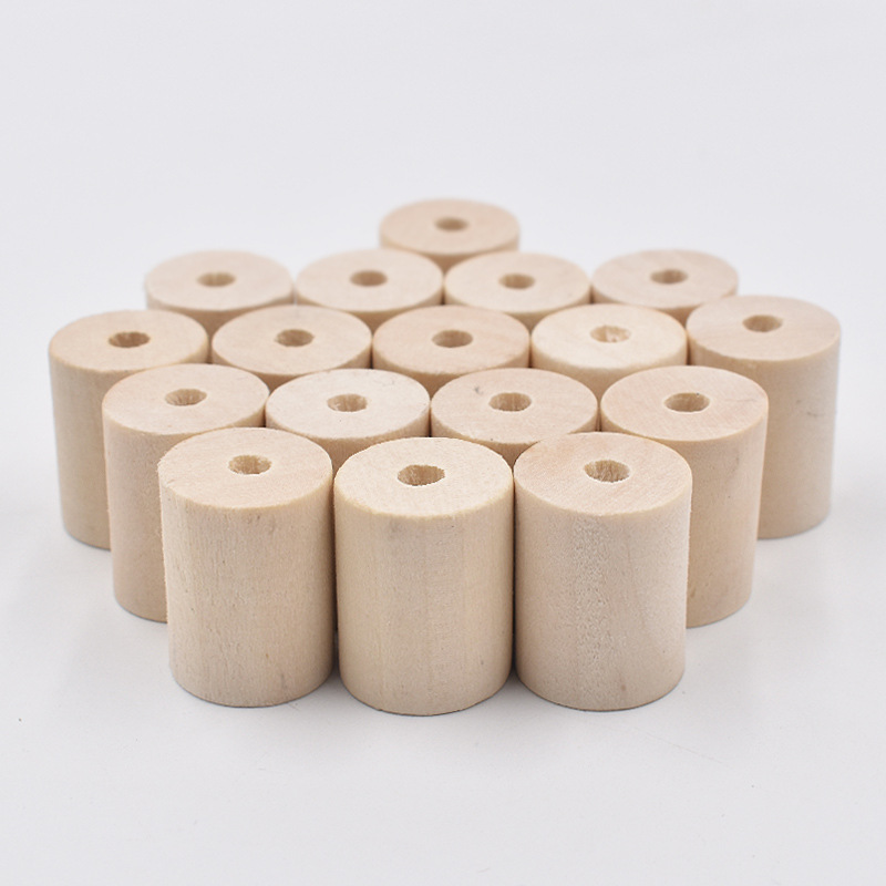 Cuentas de madera cilíndricas, cuentas de madera natural sin terminar para manualidades, joyería, decoración de granja