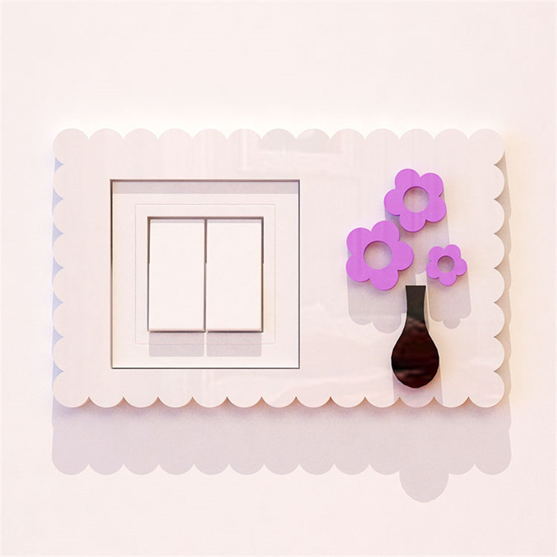 Light Switch Stickers Acrylic Switch Poster Modern Style Living Room Switch Decorative Wall Stickers DIY Art Wallpaper: Vase