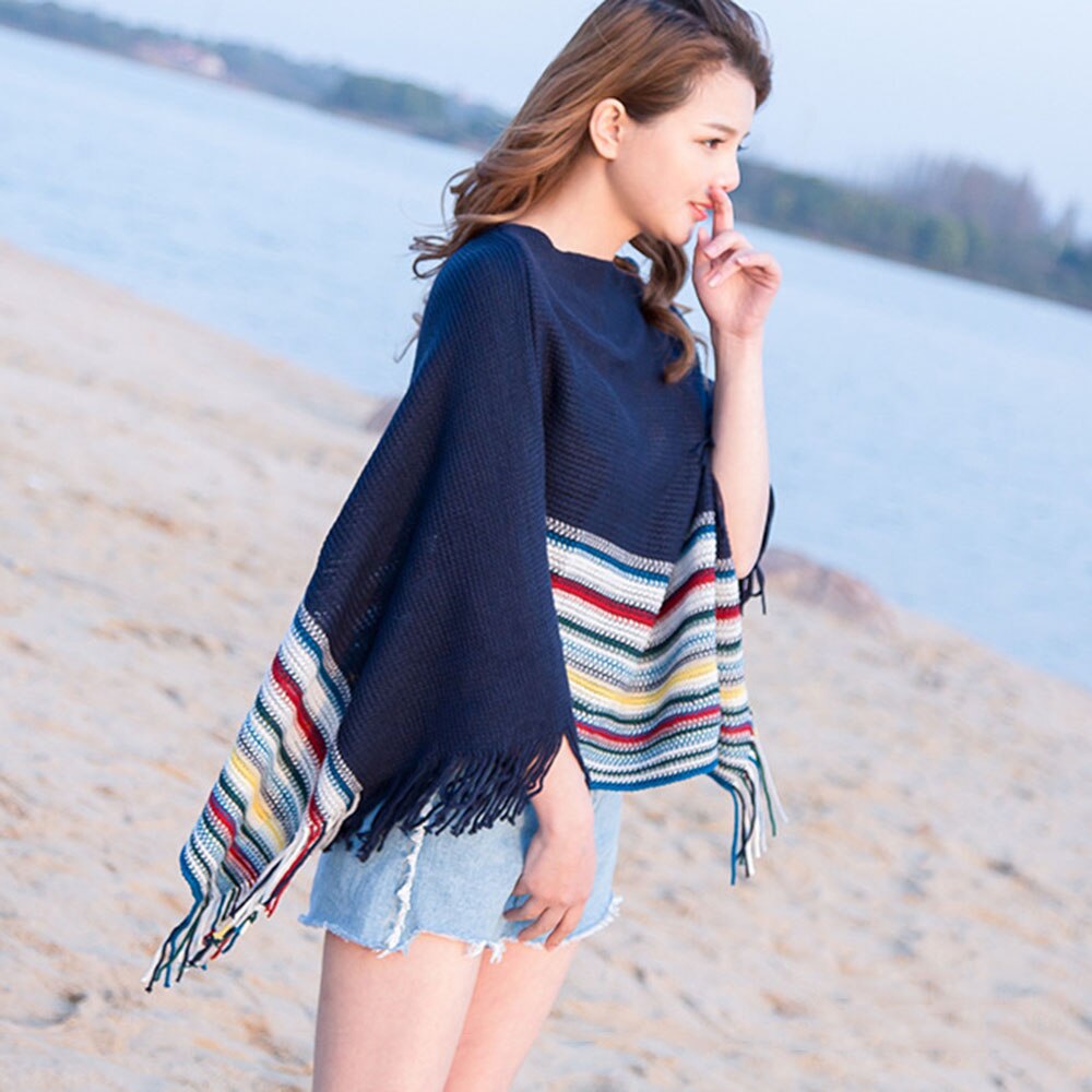 Poncho Da Donna Con Collo Di Pelliccia, Cardigan, Sciarpa, Mantello A Maglia, Elegante Maglione Avvolgente, Sciarpa Calda, Maglione Invernale, Maglione Lavorato A Maglia Per Donna Autumn Winter Capi