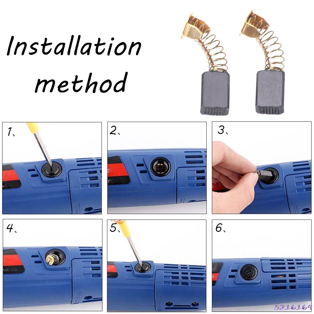 2 stk. elektrisk boremaskine børste reservedel til dewalt /til bosch /til makita electrictool 6 x 10 x 15mm-101#