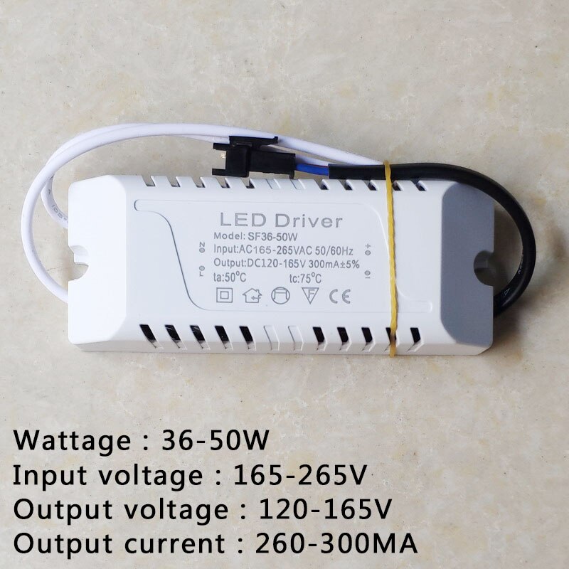 LED Driver 300mA 280mA 3W 5W 12W 15W 18W 24W 30W 36W 50W LED Power Supply Unit AC85-265V Lighting Transformers For LED Lights: 36-50W