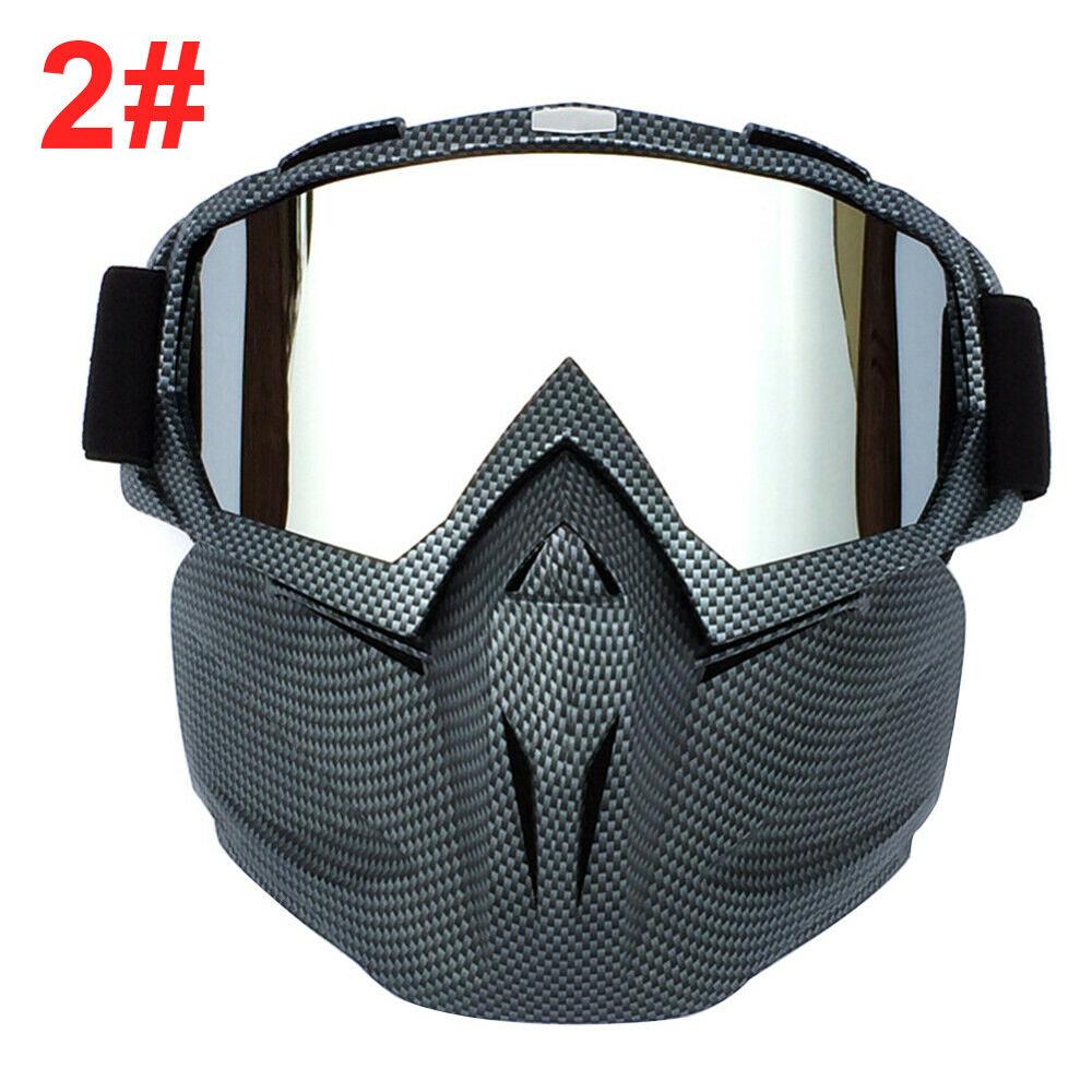 Motocross glasögon helmask motorcykel mask ögonkläder avtagbart ögonskydd glas för vindtät vintage hjälm motorcykel utrustning: 2
