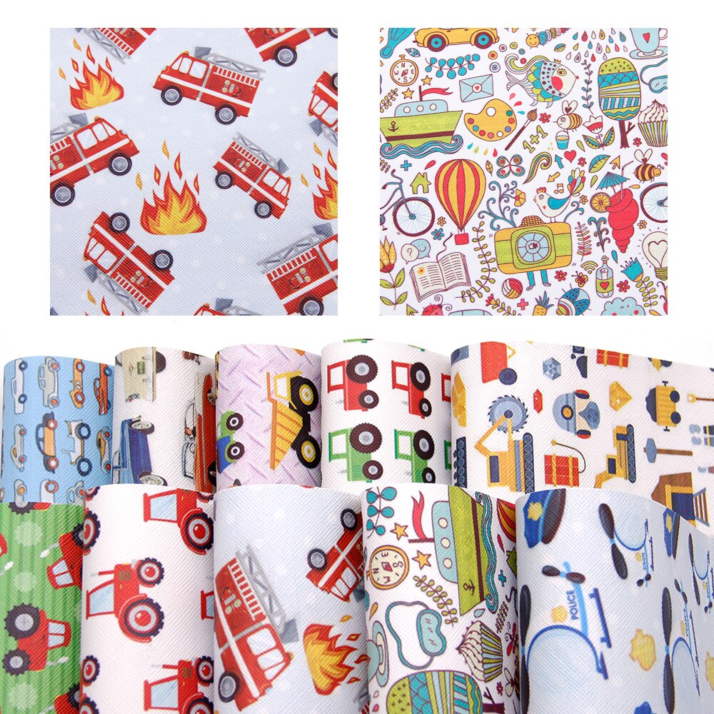 Assorted Printed Faux Leather Fabric For Sewing Artificial Synthetic PVC For DIY Bag Shoes Material Earrings Bows ,1Yc13592: 1082116001