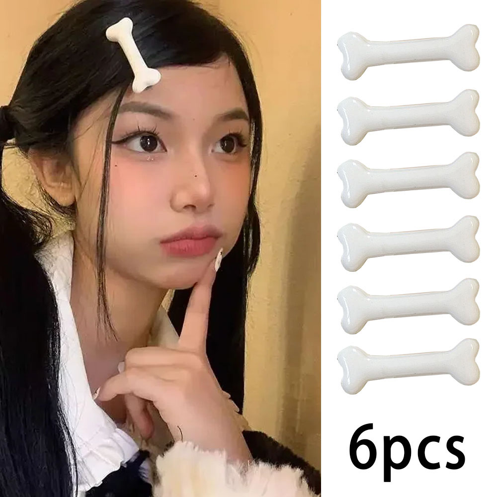 Pinza para el pelo de hueso blanco, horquilla bonita de dibujos animados Y2k, Clip para el volumen del cabello a la , pasadores de horquillas pequeñas, accesorios creativos para el cabello 2025: YELLOW