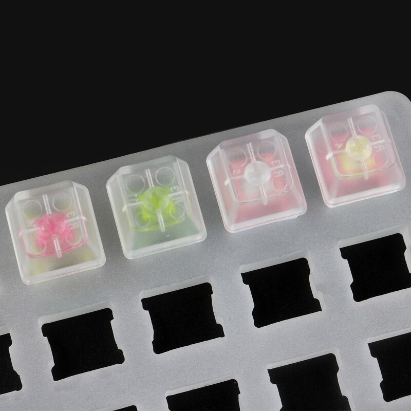 Crystal Keycaps, ABS Backlit Keycaps with Transparent Layer Cherry MX Compatible for Mechanical Keyboards, Full 10 Set