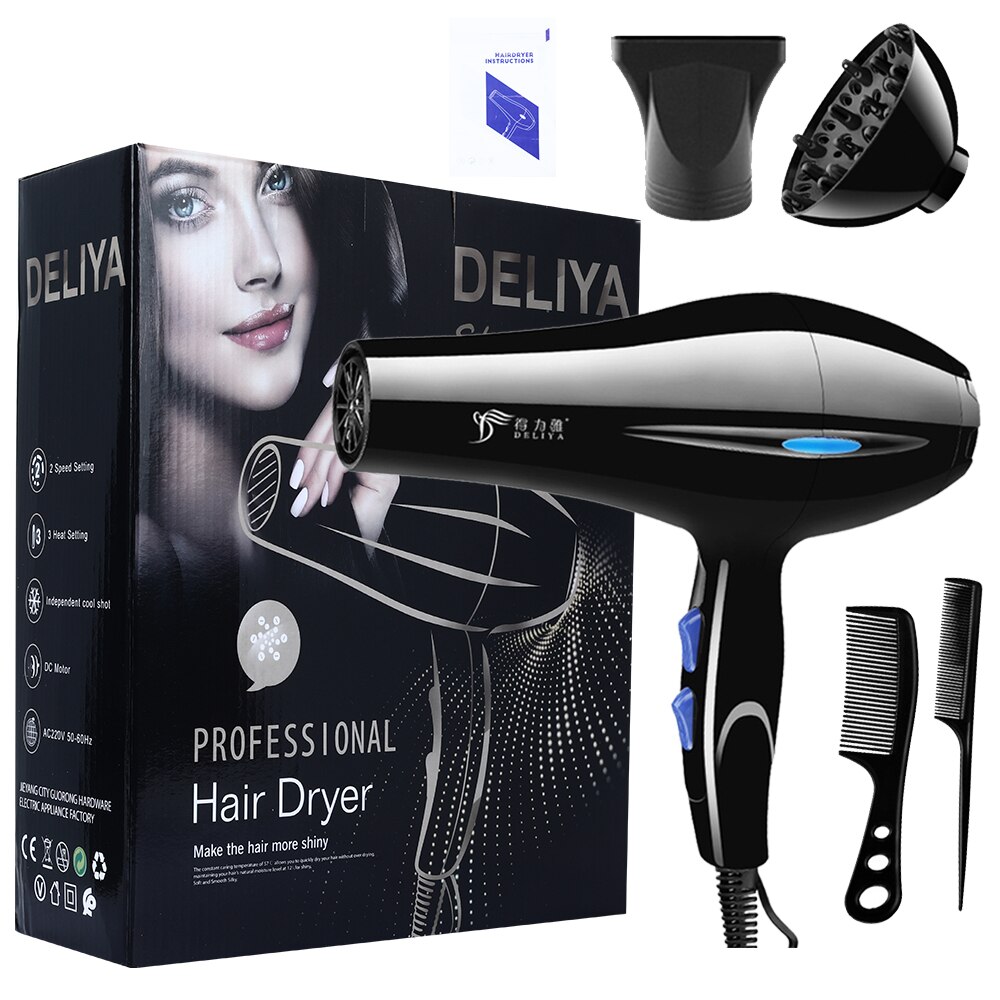 Hair Dryer Strong Power Barber Salon Styling Tools Electric Hair Dryers For Home: EU SET C