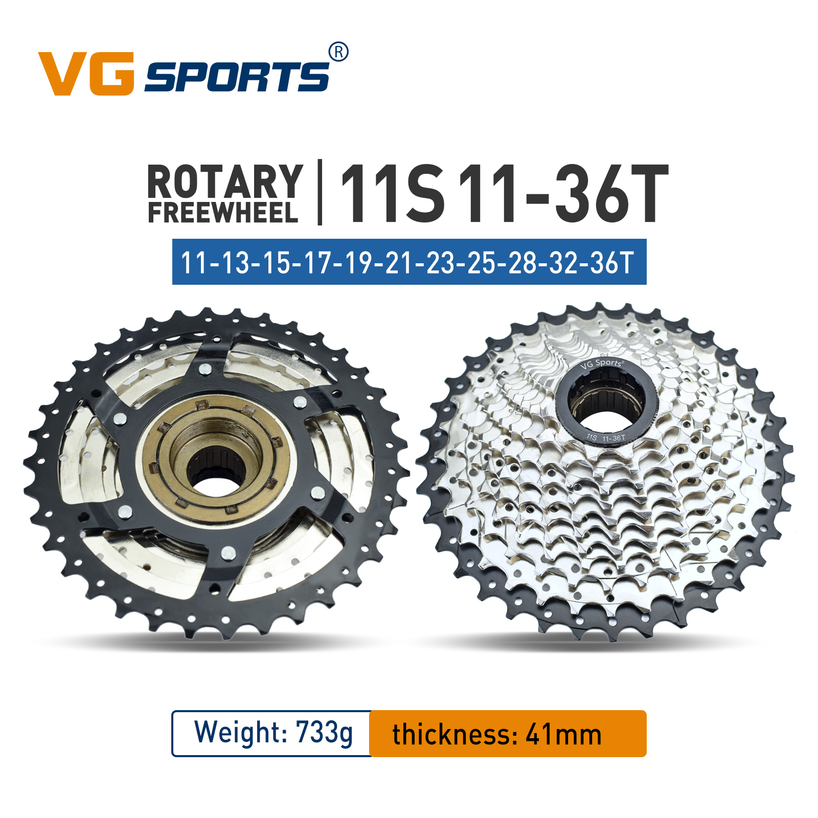 VG Sportfiets Tandwiel 5/6/7/8/9/10/11 Speed Draad Vrijloop 14-28T 13-28/32T 11-32/36T Tandwielen Compatibel met roterende Hub: Blauw