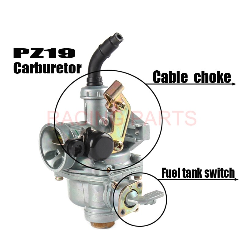 Motorcycle PZ19 19mm Carb Choke Carburetor For 50cc 70cc 90cc 110cc Quad ATV Quad SUNL Kazuma with fuel tank cap