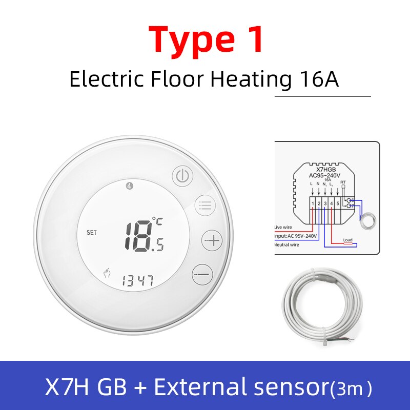 Tuya Smart Life,WiFi Smart Thermostat Temperature Controller for Water/Electric Floor Heating,Gas Boiler,Works with Alexa Google: WiFi ElectricHeating
