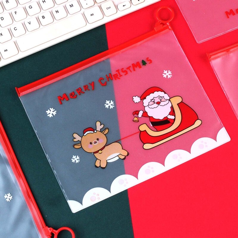 Draagbare Waterdichte Xmas Etui Multifunctionele Make Pouch Pvc Tas Voor Reizen Cosmetica Briefpapier Kleine Ambachten