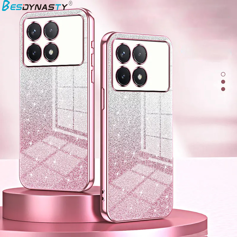 POCO X6 M6 Pro Luxury Glitter Shiny Case For Xiaomi POCO X6 Pro M6 Pro 5G Shockproof Soft Silicone Plating Transparent Cover
