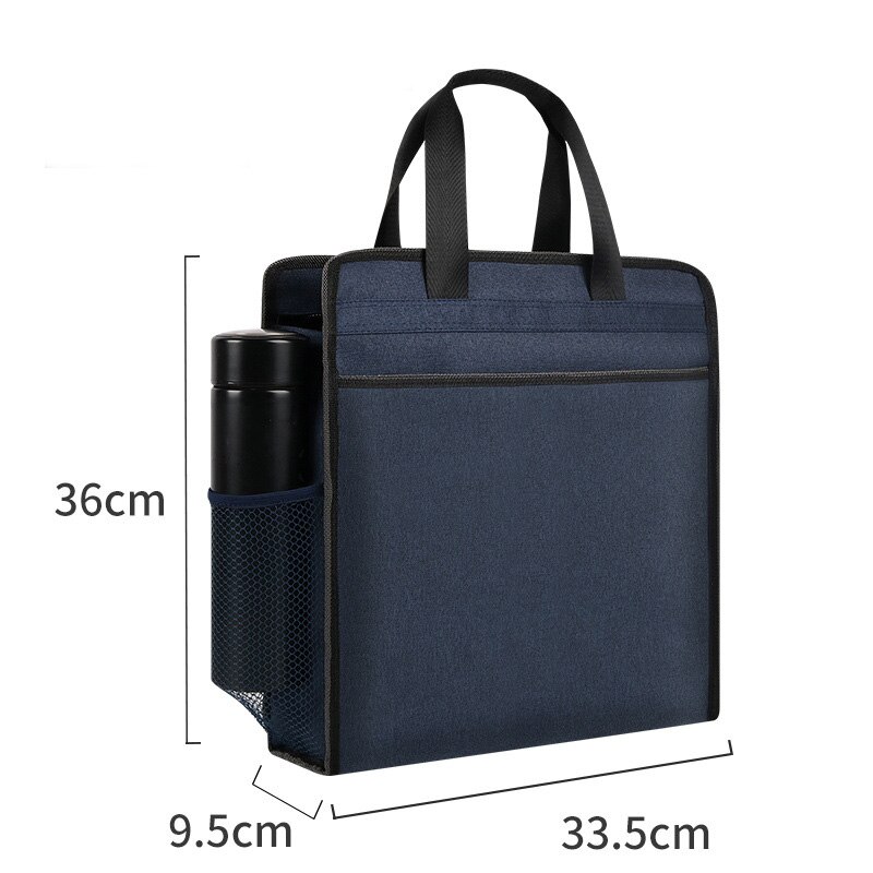 Bolsa acolchada impermeable para hombre, bolso de documentos para ordenador portátil y oficina, maletín doble, organizador masculino para documentos: blue