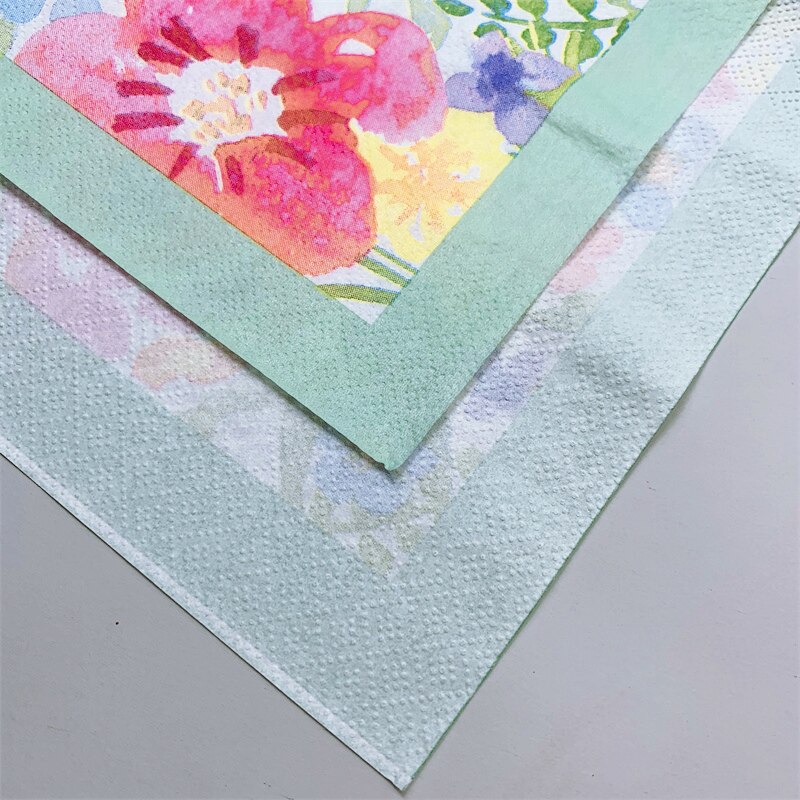 20 Stks/pak Bloemen Tafel Decoupage Papier Servetten Bloem Servet Papier Weefsels Voor Bruiloft Verjaardag Feestartikelen