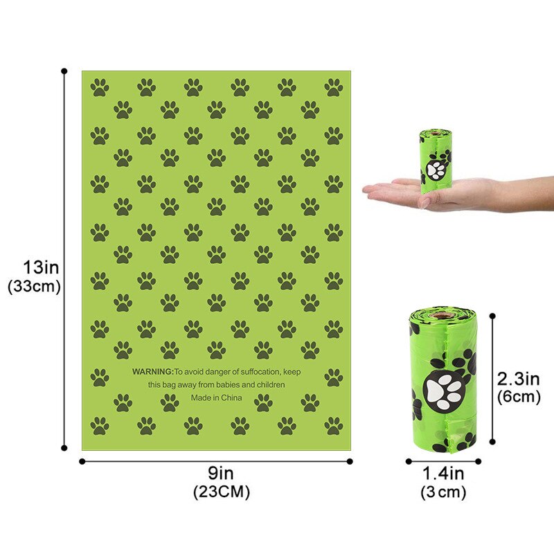 Dog Poop Bag Biodegradable Leak Proof Green Dog Waste Bags &amp; Dispenser Eco Friendly Pet Puppy Outdoor Garbage Pooper Clean Bag