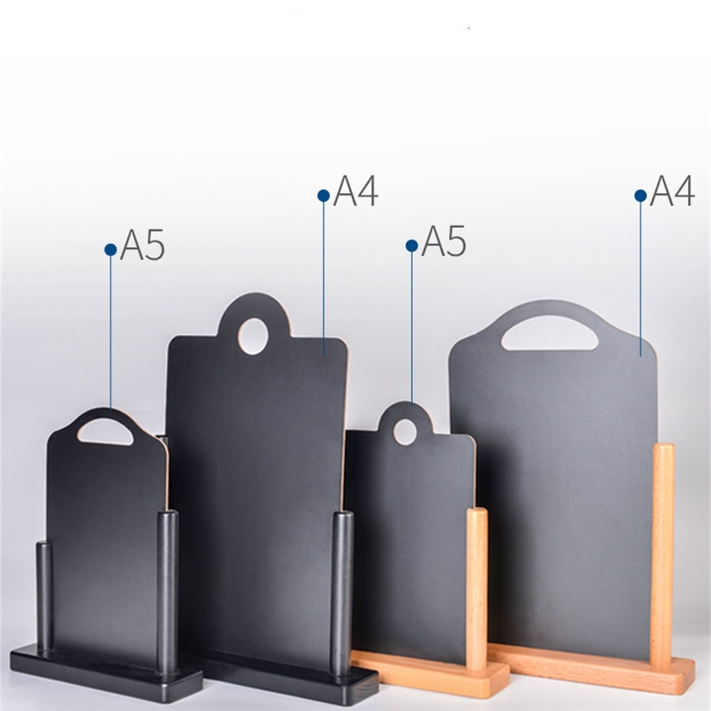 A4 Diy Wooden Rewritable Double-sided Blackboard Chalkboard Table Card Sign Stand Tabletop Price Tag Hand-paint Menu Display