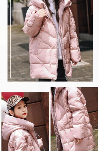 Kids Meisjes Duck Donsjack Down Jas Puffer Jas Parka Bovenkleding Warme Jassen: Roze / 120