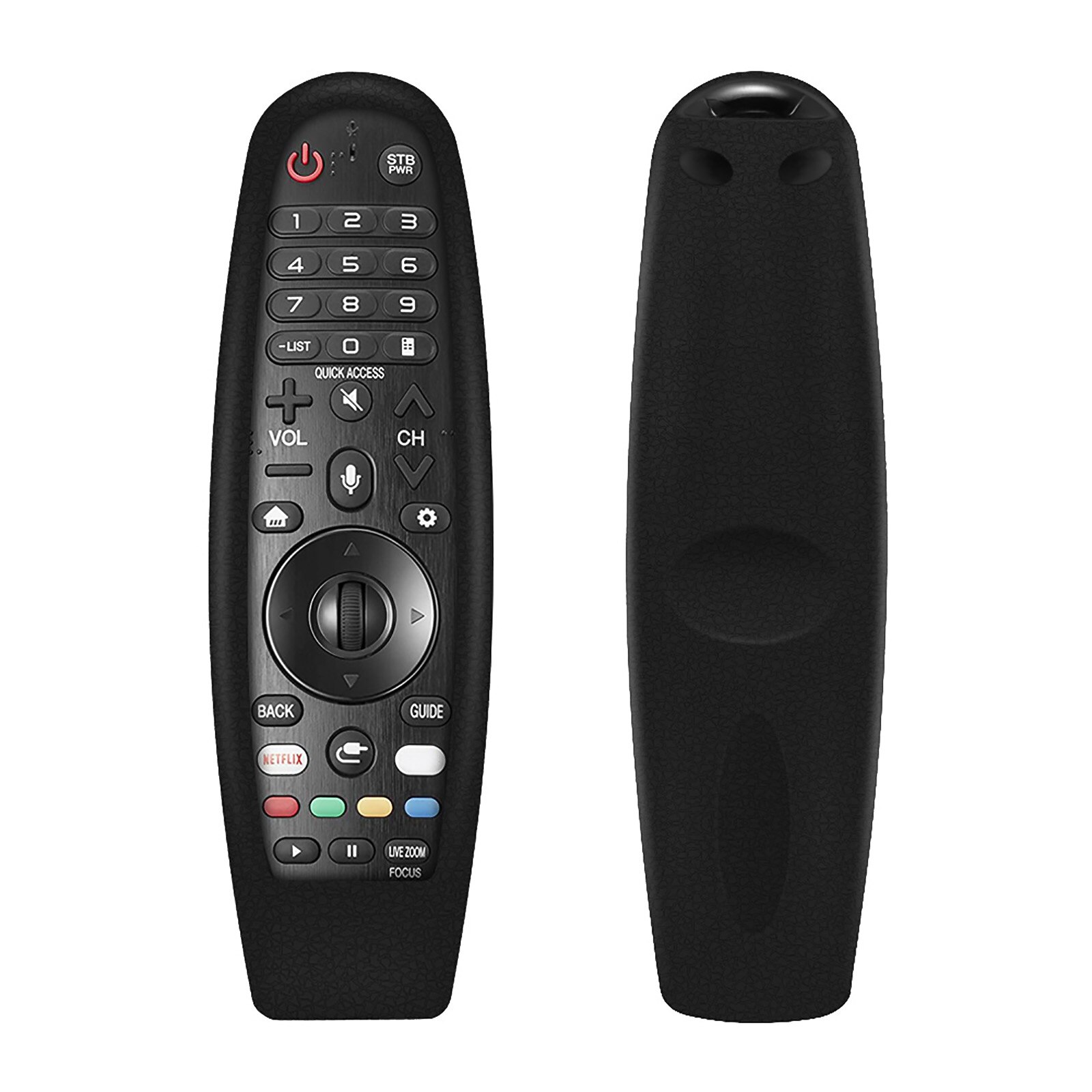 Protective Silicone Case For LG TV AN-MR600 650 AN-MR18BA MR19BA Magic Remote Control Cover Shockproof Washable Remote MR-18: Black