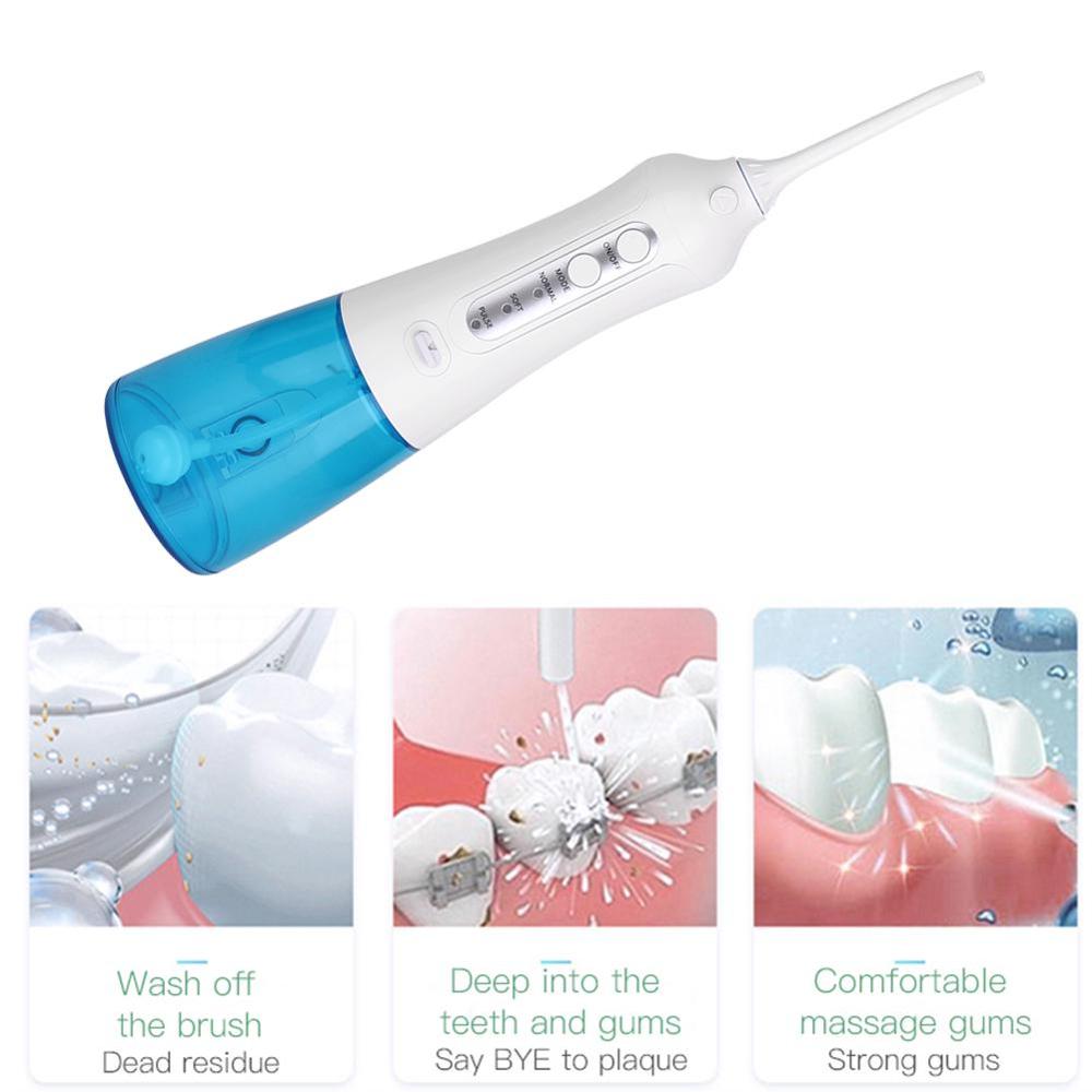 3 Modes Oral Irrigator Cordless Water Teeth Flosser USB Rechargeable 3 Nozzles Water Jet Floss Tooth Pick