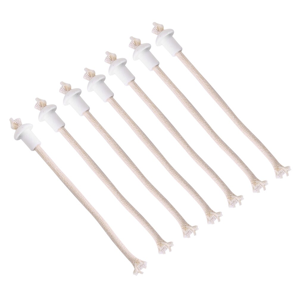 7Pcs Ceramic Holders Torch Wine Bottle Oil Candle Lamp Fiber Glass Heat-Resistant Kerosene Wick